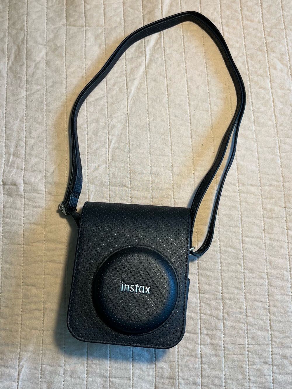 Instax Black Crossbody Camera Bag with Adjustable Strap